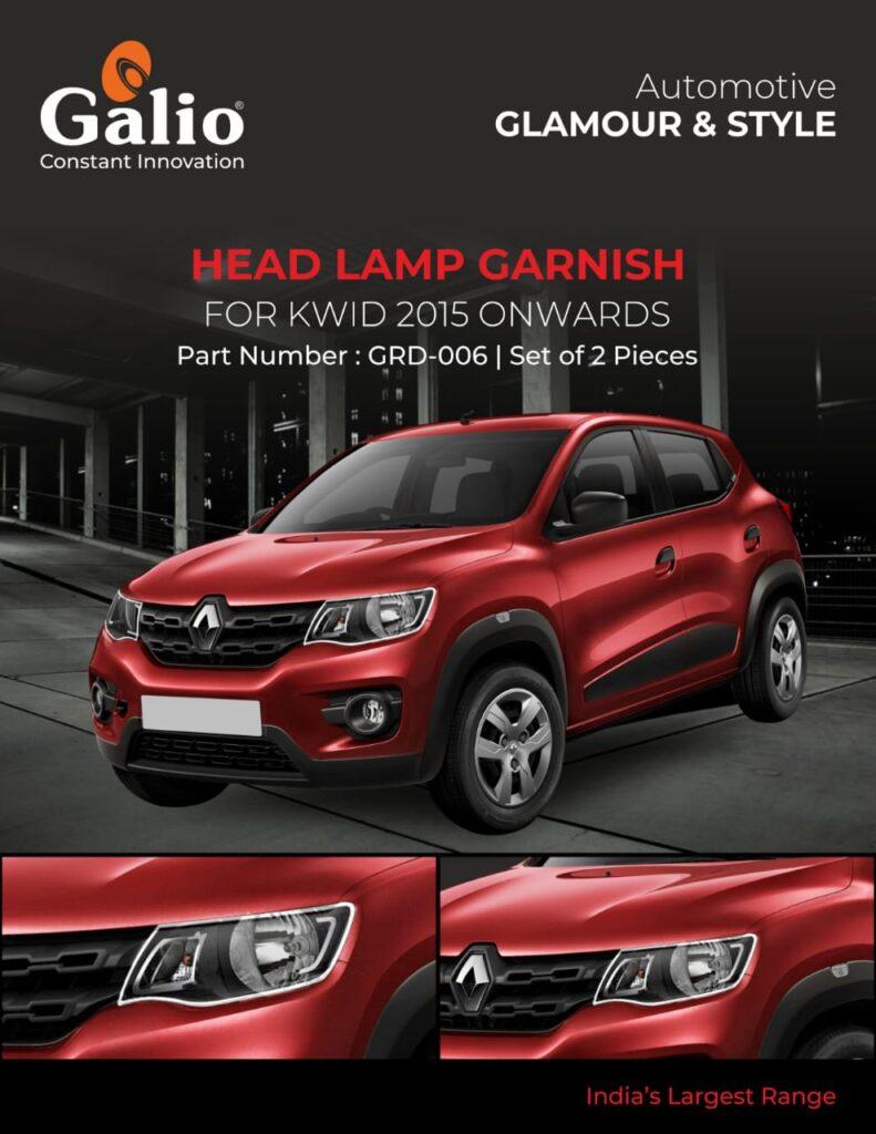 Buy Chrome Finish Head Lamp Garnish for Renault Kwid - Superfluousmart