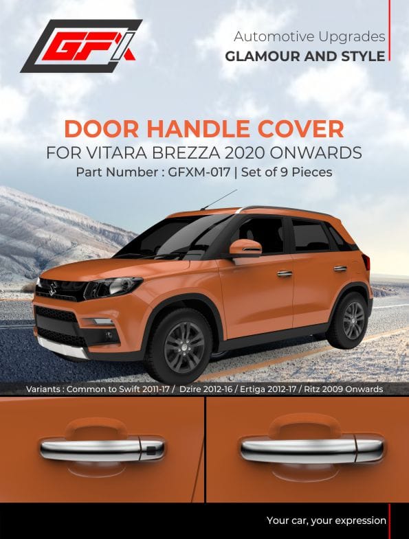 Shop Chrome finish Door Handle cover for Maruti Suzuki Brezza