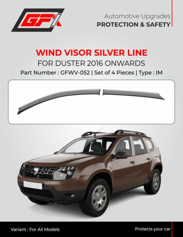 Renault Duster - Wind Visor Silver Line - 2016 Onwards