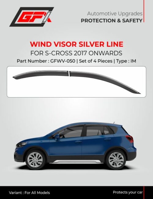 Silver line wind visor for Maruti Suzuki S-Cross