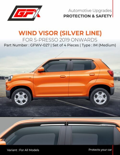 Silver line wind visor for Maruti Suzuki S-Presso