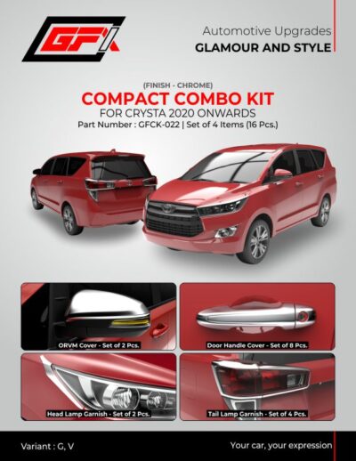 Toyota Crysta 2020 Chrome Finish compact combo kit