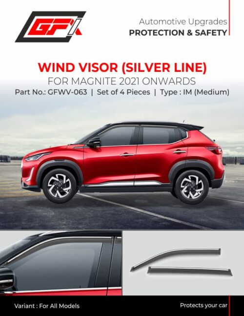 Silver line Door Visor for Nissan Magnite