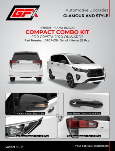 Innova Toyota Crysta 2020 piano black compact combo kit