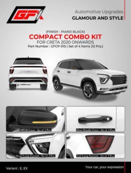 Hyundai Creta 2020 Piano Black Finish Compact Combo Kit
