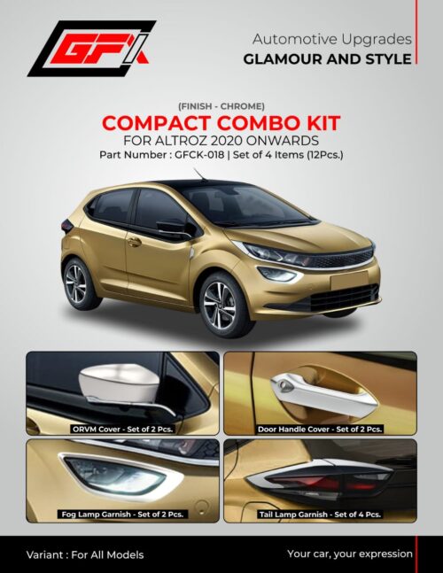 Tata Motors Altroz 2020 Chrome finish compact combo kit