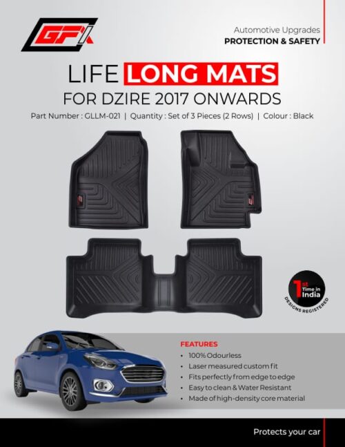 life long floor mats for Maruti Suzuki Dzire 2017