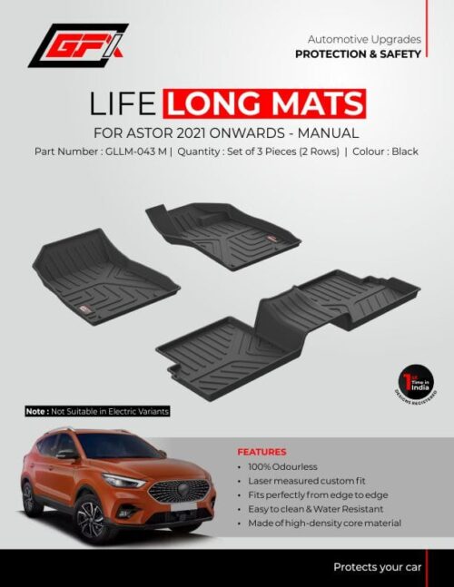 life long floor mats for Manual MG Astor / ZS EV