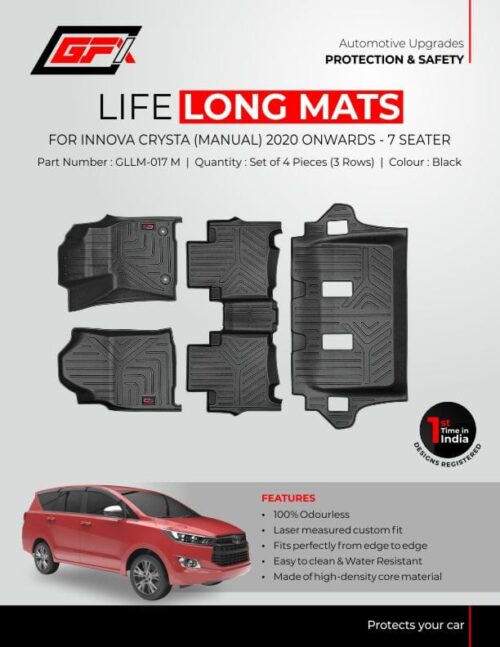 life long floor mats for Toyota Innova Crysta Manual 2020