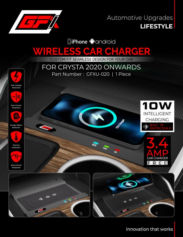 Shop Wireless Car Charger for Toyota Innova Crysta - Superfluous Mart