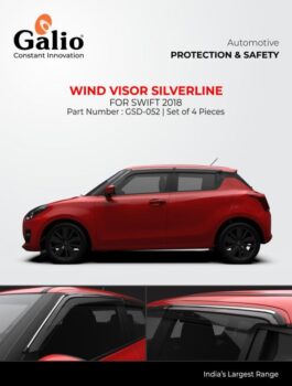 Silver line wind visor for Maruti Suzuki Swift