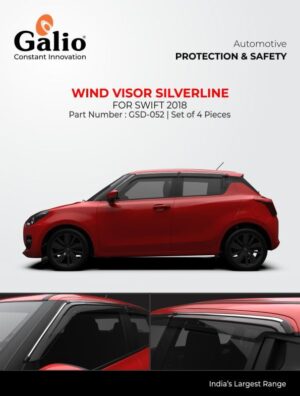 Silver line wind visor for Maruti Suzuki Swift