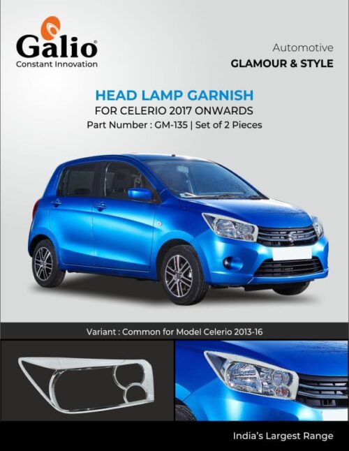 Chrome Finish Head Lamp Garnish for Maruti Suzuki Celerio