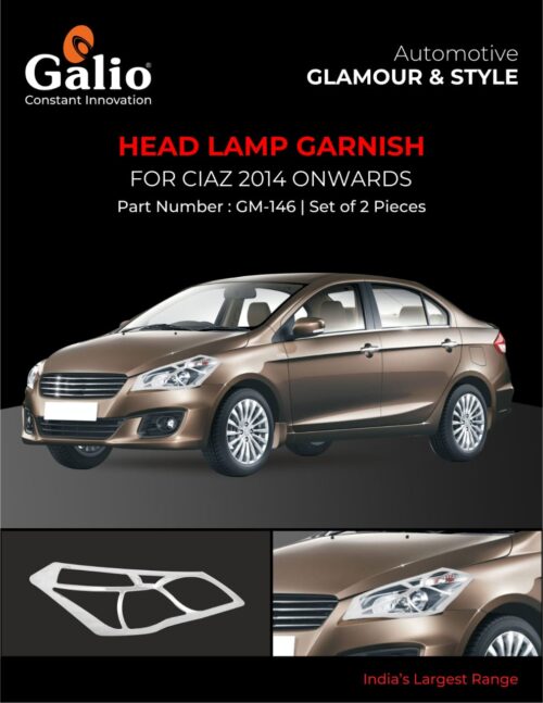 Chrome Finish Head Lamp Garnish for Maruti Suzuki Ciaz