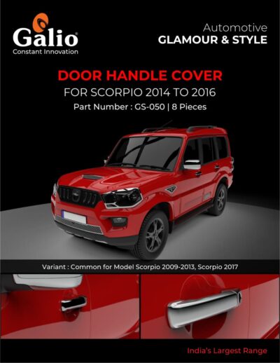 Chrome finish2 Door Handle Cover for Mahindra Scorpio