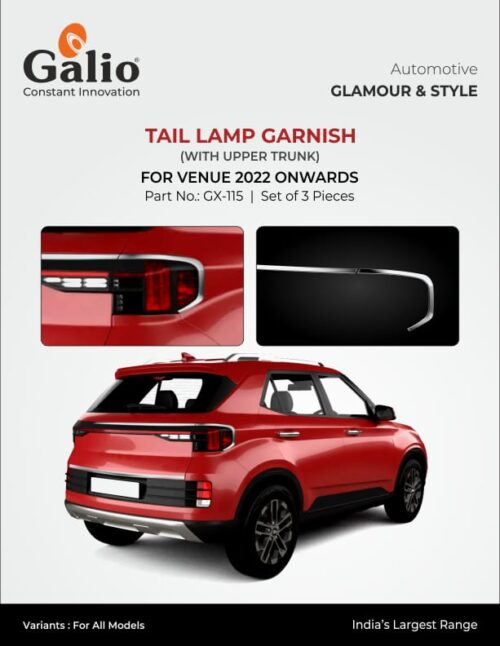 Hyundai Venue Tail Lamp Garnish - Chrome Finish