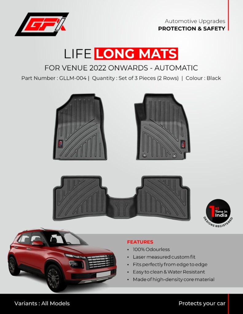 Buy life long floor mats for Hyundai Venue Superfluous Mart
