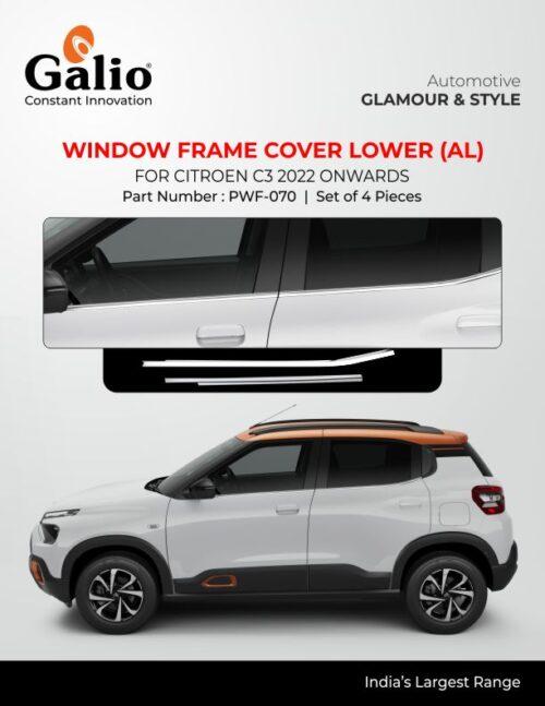Citroen C3 Window Frame Cover Lower - Aluminium