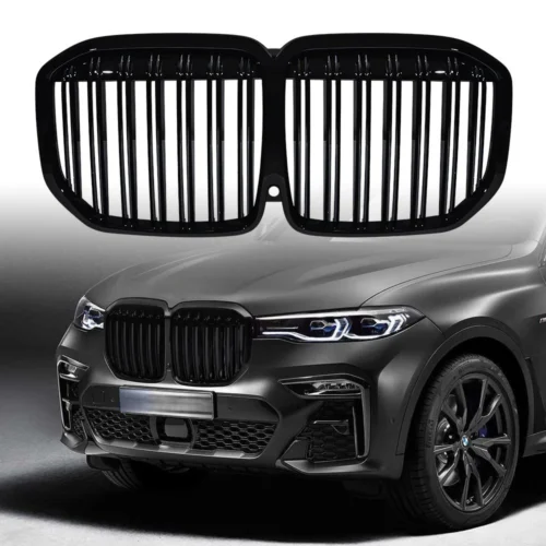 Dual Bar Grill Black For BMW X7 - Model 2019 Onwards - Image 4