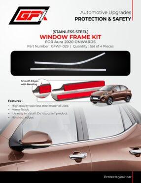 Window Frame Cover Lower For Hyundai Aura - Stainless Steel