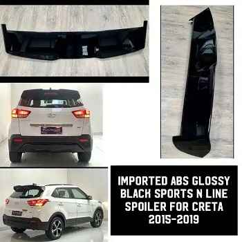 ABS Glossy Black Sports N Line Spoiler For Hyundai Creta - Model 2015 - 2019