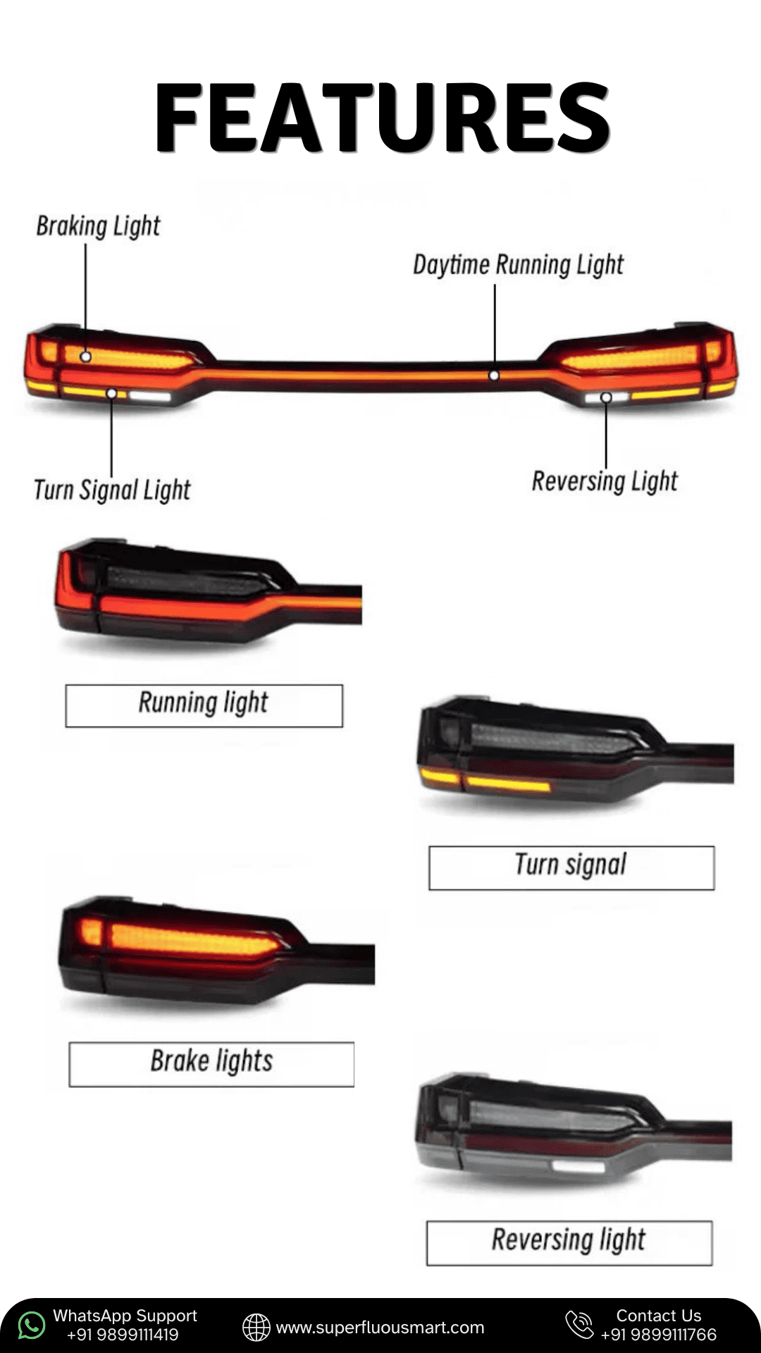 Land Cruiser Style Taillight For Fortuner & Legender - Image 2