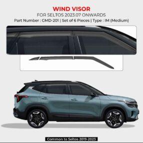 Premium Door Visor For Seltos Set of 6 Pcs - Model 2023 Onwards