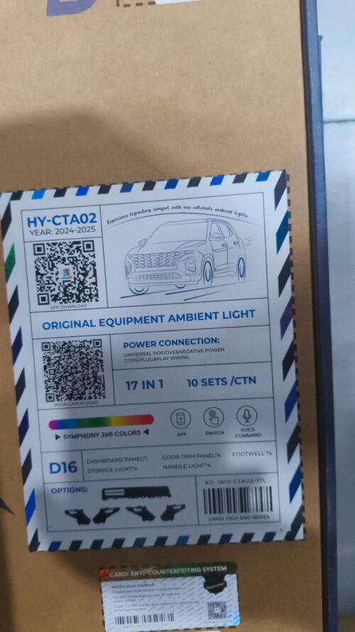 Ambient Interior Lights With Front Dashboard Trims For Creta -  Model 2025 Onwards - Image 4