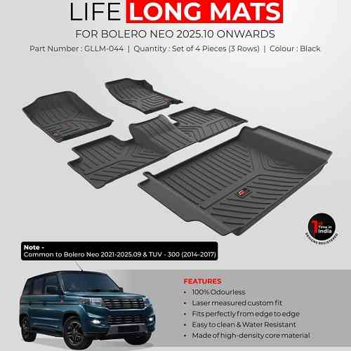 Premium Life Long Mats For Bolero Neo - Model 2025 Onwards