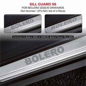 Stainless Steel(SS) Sill Guard For Bolero - Model 2026 Onwards