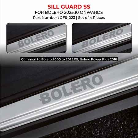 Stainless Steel(SS) Sill Guard For Bolero - Model 2026 Onwards